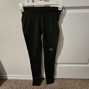The North Face Womens XS Black Fleece Lined Athletic Tights Pants Zip Pocket